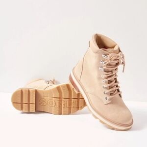 Sorel Lennox Waterproof Combat / Hiking Boots, "Ceramic Canoe," Women's 9